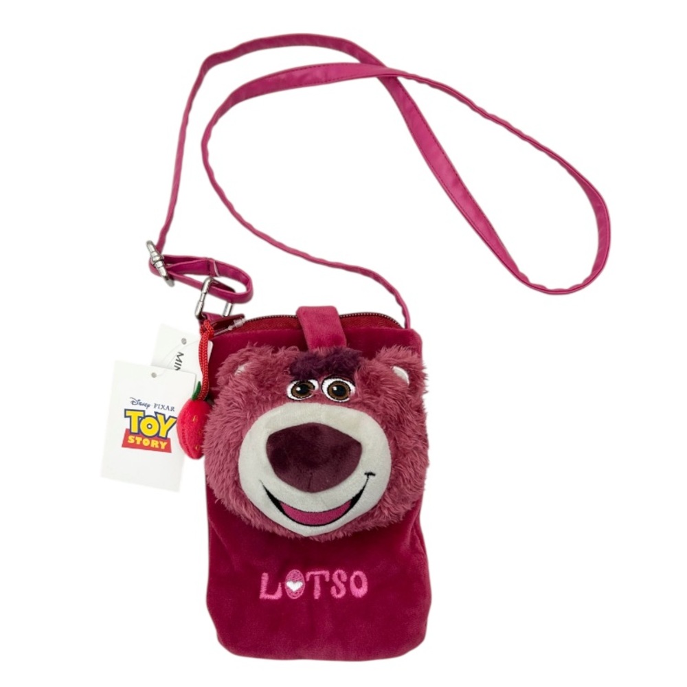MINISO Toy Story Lotso Small Zipper Crossbody Bag Lightweight Cell Phone Purse